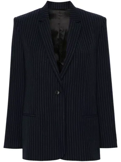 Calvin Klein Pinstripe Blazer In Blue