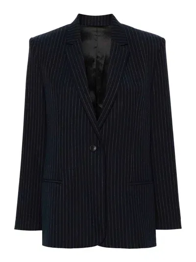 Calvin Klein Pinstripe Slim Blazer In Grey