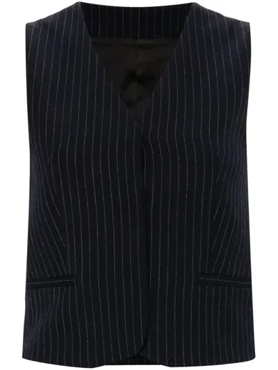 Calvin Klein Pinstripe Waistcoat In Blue