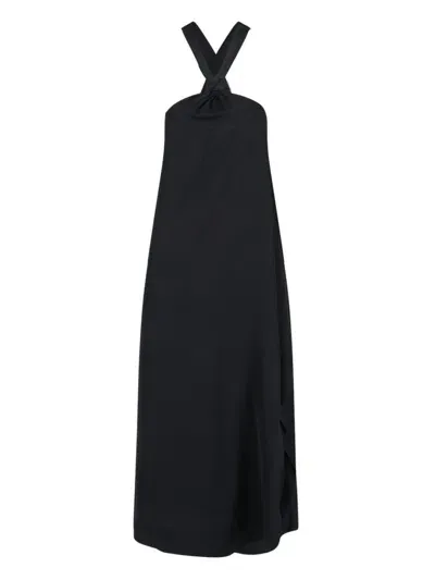 Calvin Klein Relaxed Knot Detail Dress In Black