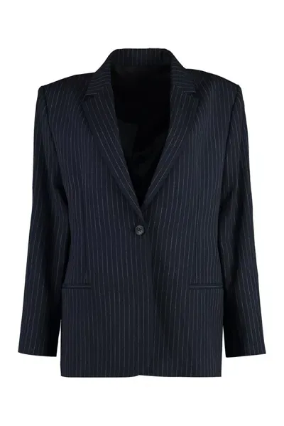 Calvin Klein Relaxed Pinstripe Blazer In Multi