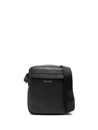 Calvin Klein Reporter Messenger Bag In Black