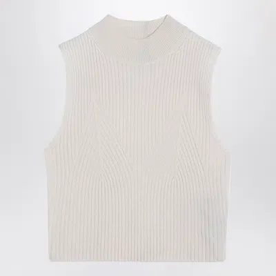 Calvin Klein Ribbed Waistcoat In White