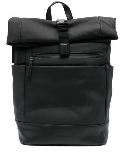 Calvin Klein Roll-top Backpack In Black