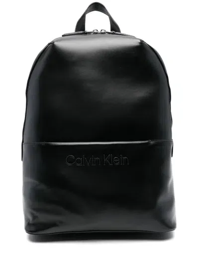 Calvin Klein Round Backpack In Black