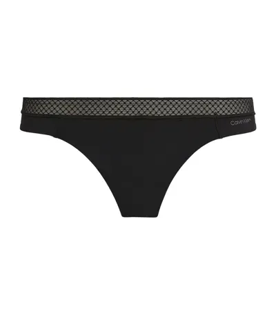 Calvin Klein Seductive Comfort Thong In Black