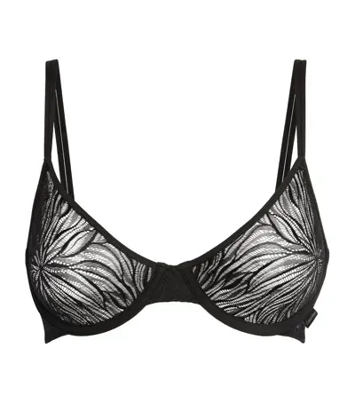 Calvin Klein Sheer Marquisette Demi Bra In Black