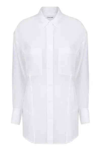 Calvin Klein Sheer Relaxed Shirt In White