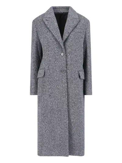 Calvin Klein Single-breasted Maxi Coat In Grey