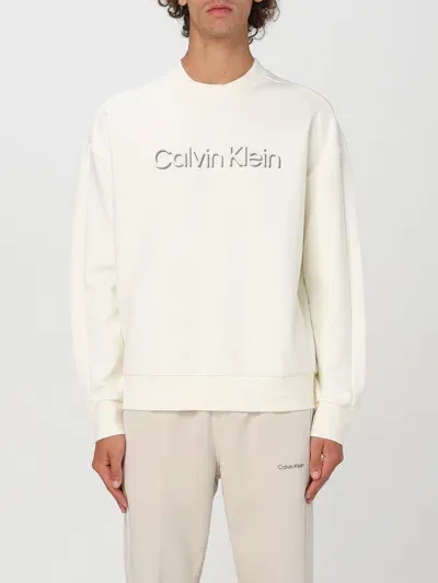 Calvin Klein Logo-embossed Sweatshirt In Weiss