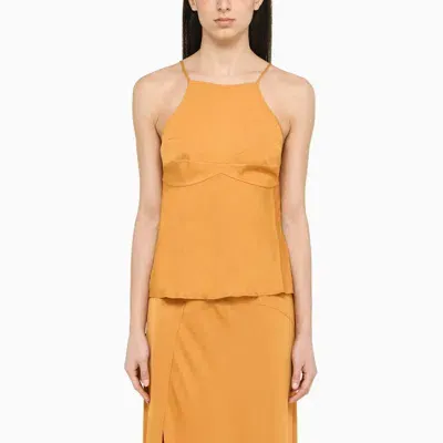 Calvin Klein Slim Halter Tank Top Tank Top In Orange