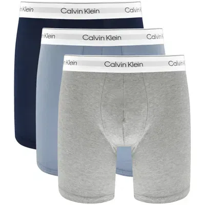 Calvin Klein Underwear 3 Pack Boxer Briefs In Grey