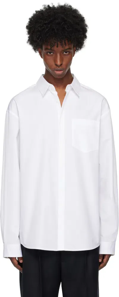 Calvin Klein White Halo Cotton Classic Shirt In Brilliant White