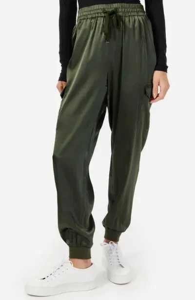 Cami Nyc Elsie Stretch Silk Joggers In Thyme