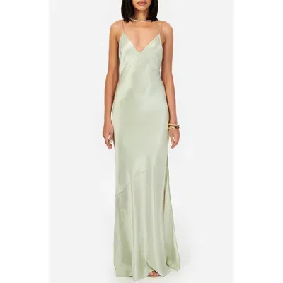 Cami Nyc Raven Silk Maxi Slipdress In Sea Glass