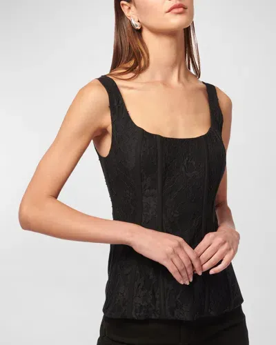 Cami Nyc Rosaria Paneled Square-neck Corset In Black