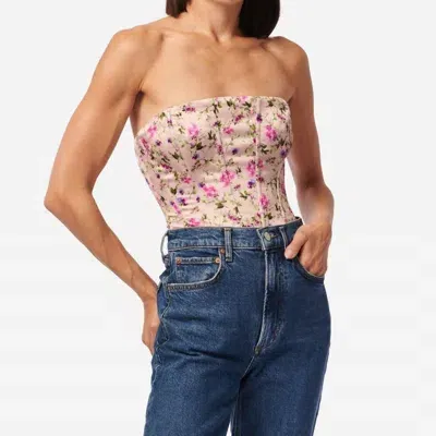 Cami Nyc Tamara Floral Corset Bodysuit In Spring Geranium