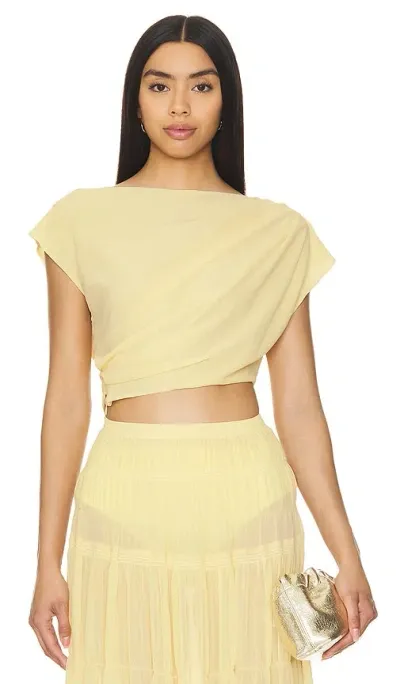 Camila Coelho Yara Crop Top In Yellow