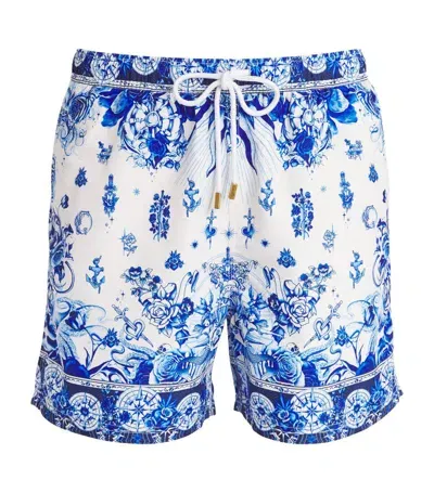 Camilla Printed Swim Shorts In Blue