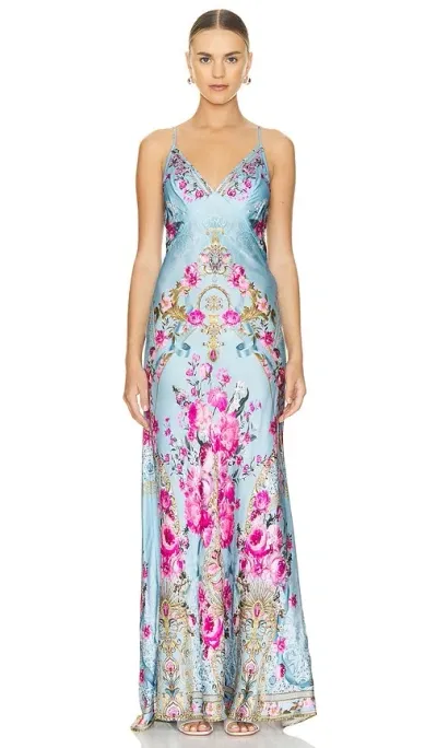 Camilla Slip Maxi Dress In Blue