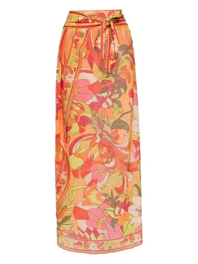 Camilla The Flower Child Society Sarong In Orange