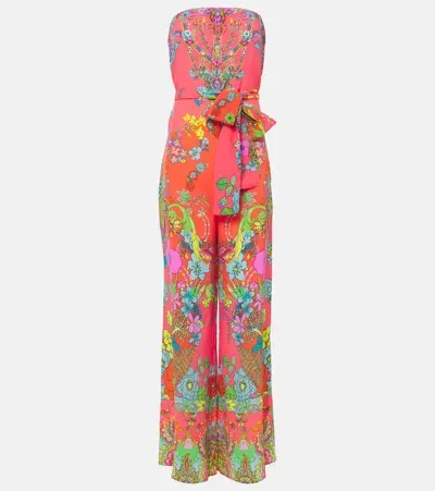 Camilla Windmills And Windflowers Floral Silk Jumpsuit In Red