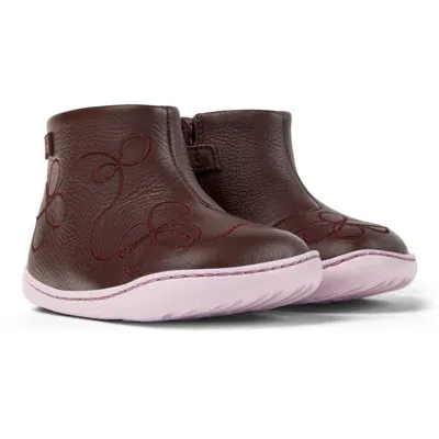 Camper Kids' Ankle Boots For First Walkers In Burgundy