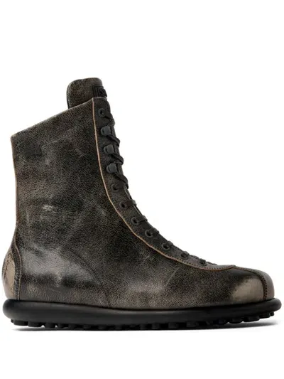 Camper Ariel Lace-up Leather Boots In Brown