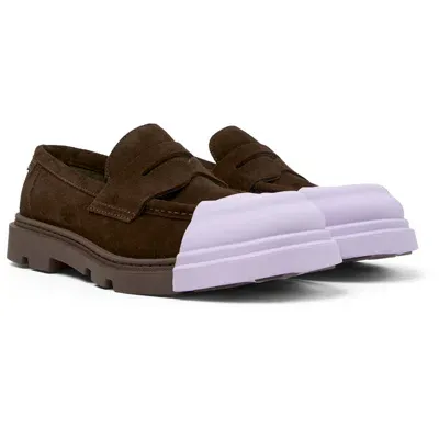 Camper Junction Removable-toecap Suede Loafers In Brown