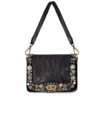 Campomaggi Black Crossbody Bag With Studs