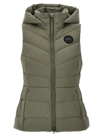 Canada Goose Quilted Hooded Sleeveless Jacket In Green