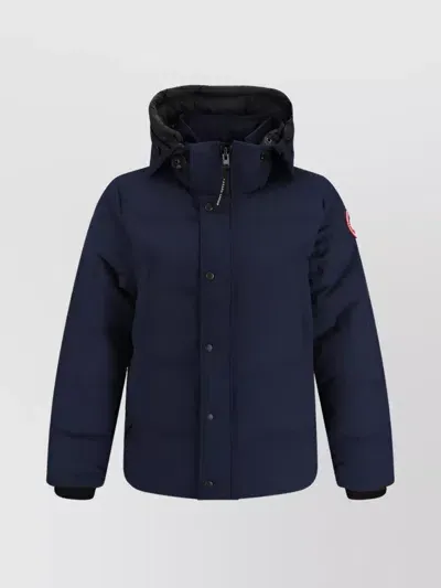 Canada Goose Quilted Jacket Hood Pockets In Blue