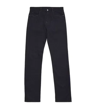 Canali Cotton-blend Slim Jeans In Navy