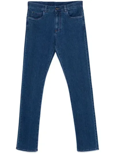 Canali Five-pocket Jeans In Blue