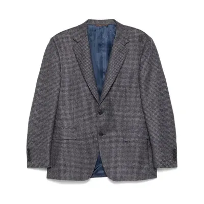 Canali Houndstooth-pattern Blazer In Multicolor