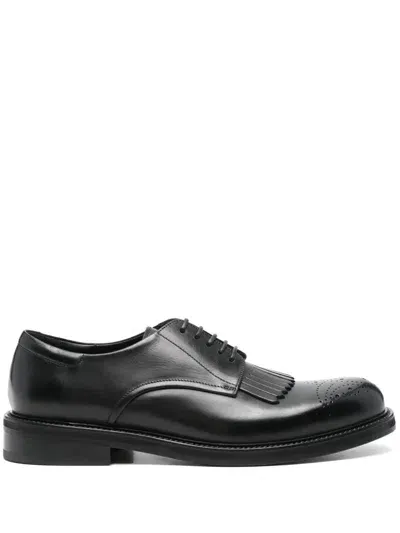 Canali Leather Brogues In Black