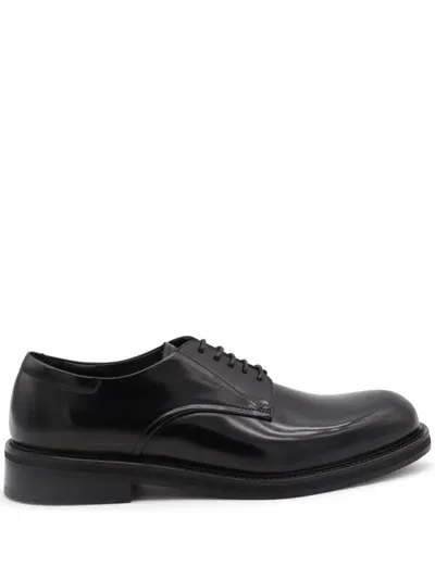 Canali Leather Lace-up Shoes In Schwarz