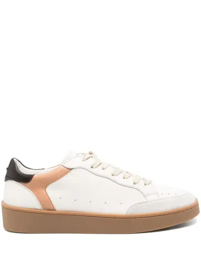 Canali Leather Sneakers In Neutrals