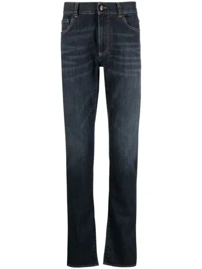 Canali Straight-leg Denim Jeans In Blau