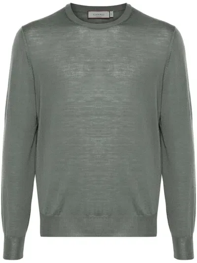 Canali Merino Wool Sweater In Green