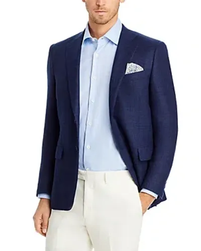 Canali Navy Melange Regular Fit Sport Coat In Blue