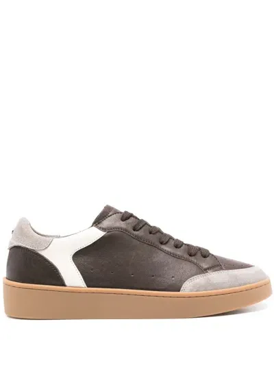 Canali Panelled-design Sneakers In Brown