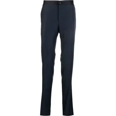 Canali Tailored Wool Trousers In Blue