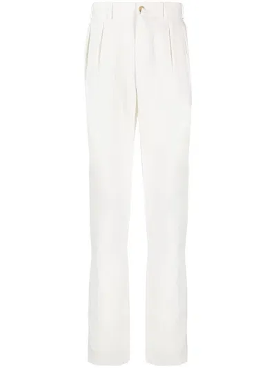 Canali Pleat-detail Chino Trousers In White