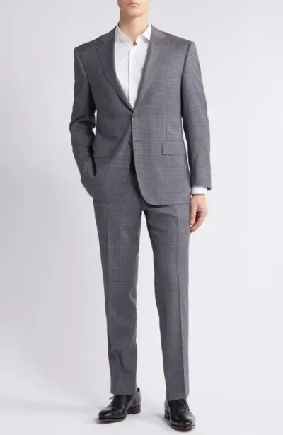 Canali Siena Regular Fit Plaid Stretch Wool Sport Coat In Grey