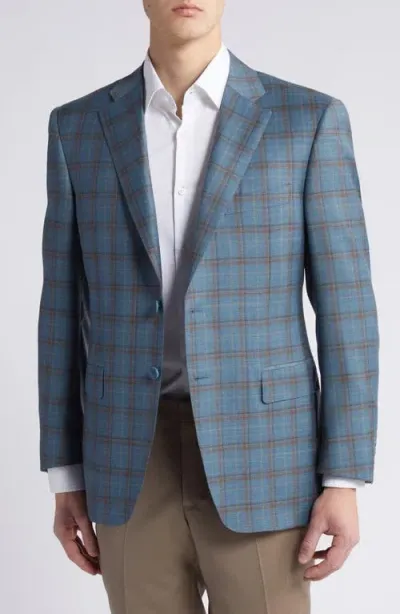 Canali Siena Regular Fit Plaid Wool Sport Coat In Light Green