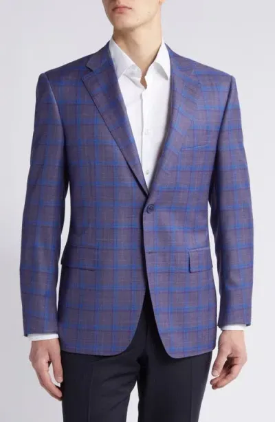 Canali Siena Regular Fit Plaid Wool Sport Coat In Light Purple