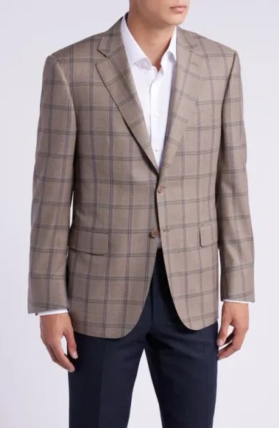 Canali Siena Regular Fit Shadow Check Wool Sport Coat In Beige