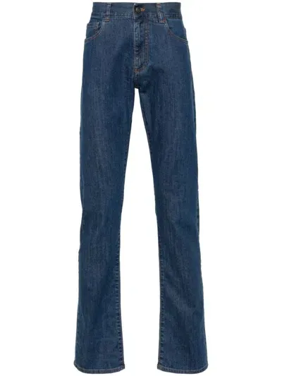 Canali Slim-cut Jeans In Blue