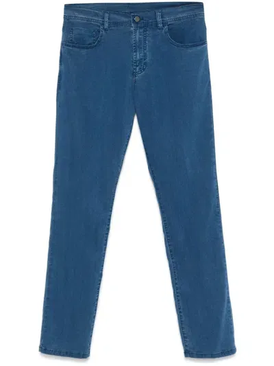 Canali Slim-fit Jeans In Blue